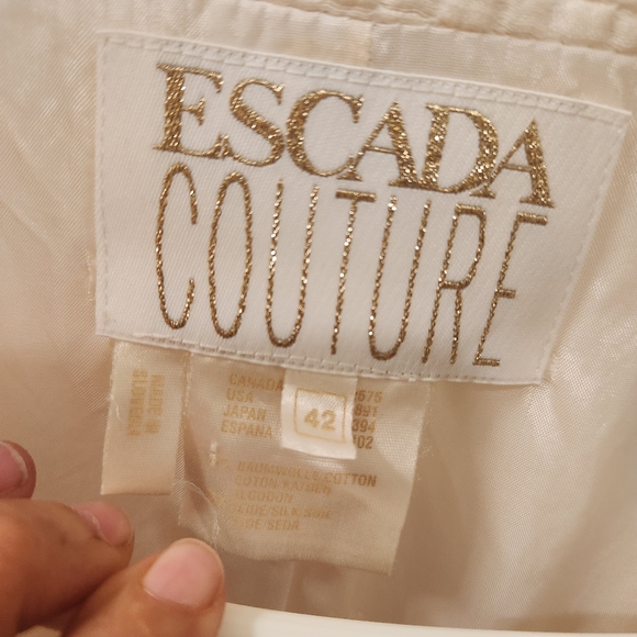 Escada couture cotton/silk blazer size 42/L/12 - Picture 2 of 7